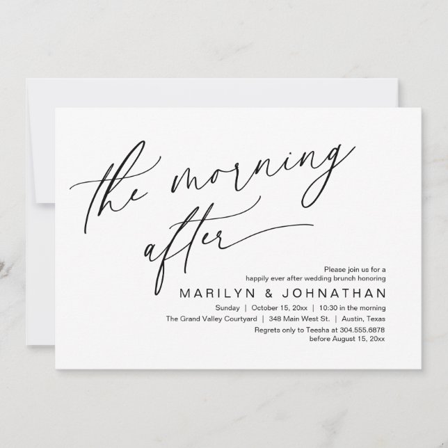 The Morning After, Happily Ever After Brunch Invitation (Front)
