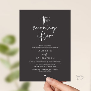 The morning after, Modern Post Wedding Brunch Invitation