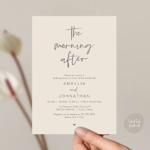 The morning after, Modern Post Wedding Brunch Invitation