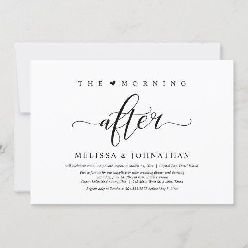 The Morning After Post Wedding Brunch Celebration Invitation