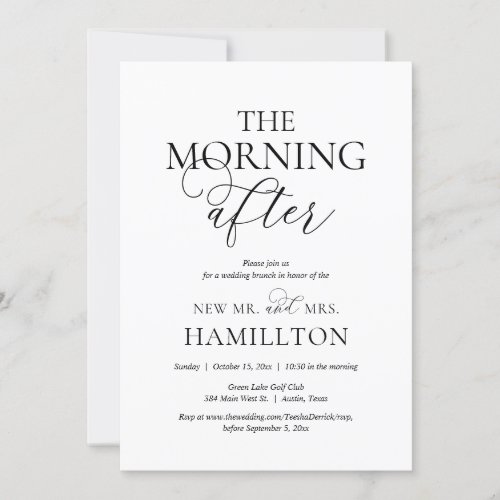 The Morning After Post wedding Brunch Celebration Invitation