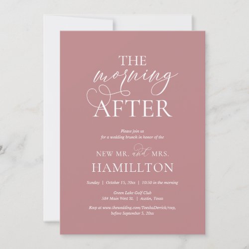 The Morning After Post wedding Brunch Celebration Invitation