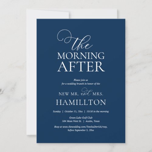 The Morning After Post wedding Brunch Celebration Invitation