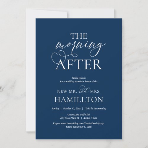 The Morning After Post wedding Brunch Celebration Invitation