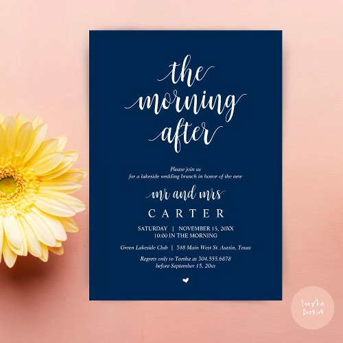 The Morning After Post wedding Brunch Celebration Invitation