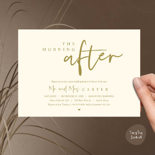 The morning after, post wedding brunch celebration invitation
