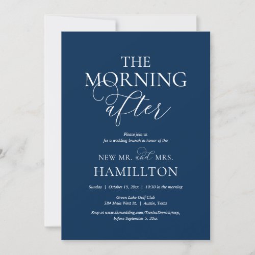 The Morning After Post wedding Brunch Celebration Invitation