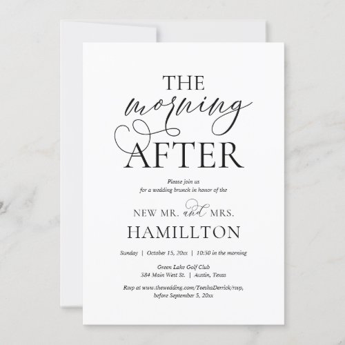 The Morning After Post wedding Brunch Celebration Invitation