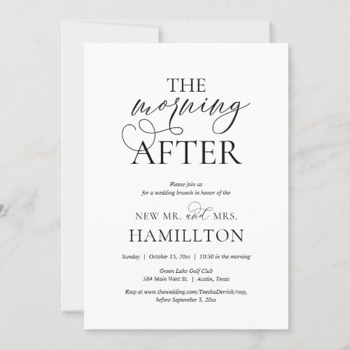 The Morning After Post wedding Brunch Celebration Invitation