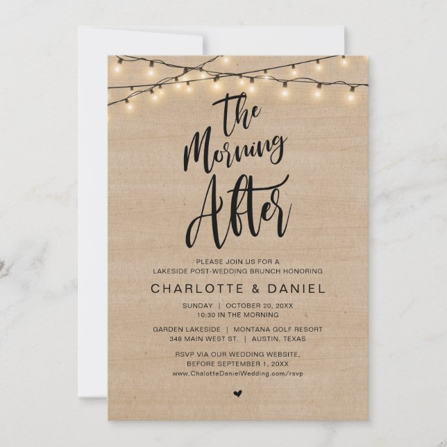 The Morning After, Post Wedding Brunch Invitation (Front)