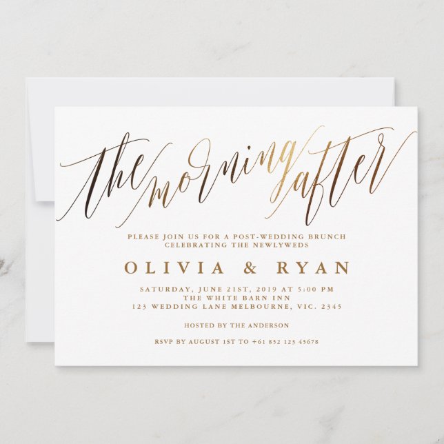 The morning after post-wedding brunch invitation (Front)