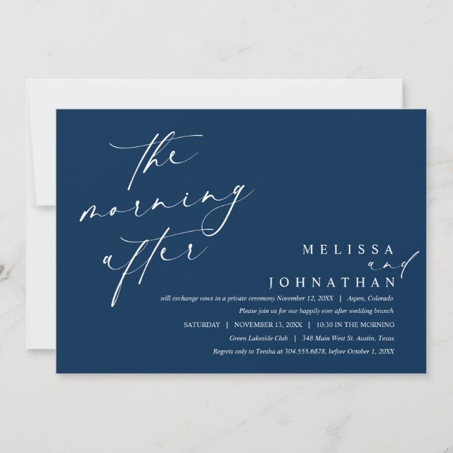 The Morning After, Post Wedding Brunch Invitation (Front)