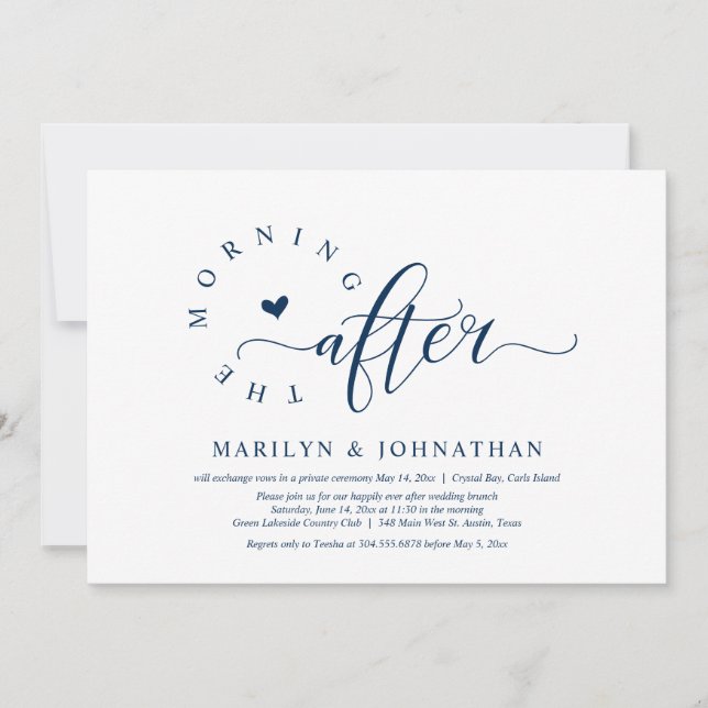 The Morning After, Post Wedding Brunch Party Invitation (Front)