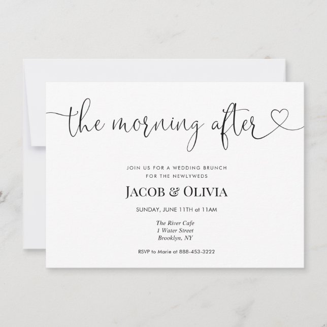 The Morning After Wedding Brunch Invitation (Front)