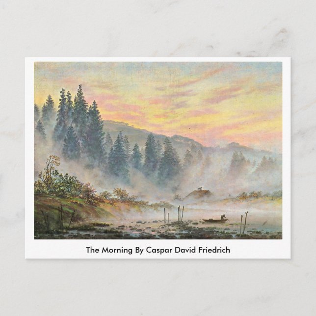 The Morning By Caspar David Friedrich Postcard (Front)