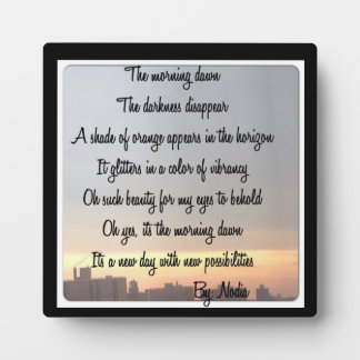 The Morning Dawn Plaque