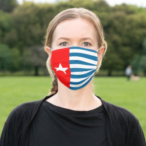 The morning star flag of West Papua Adult Cloth Face Mask
