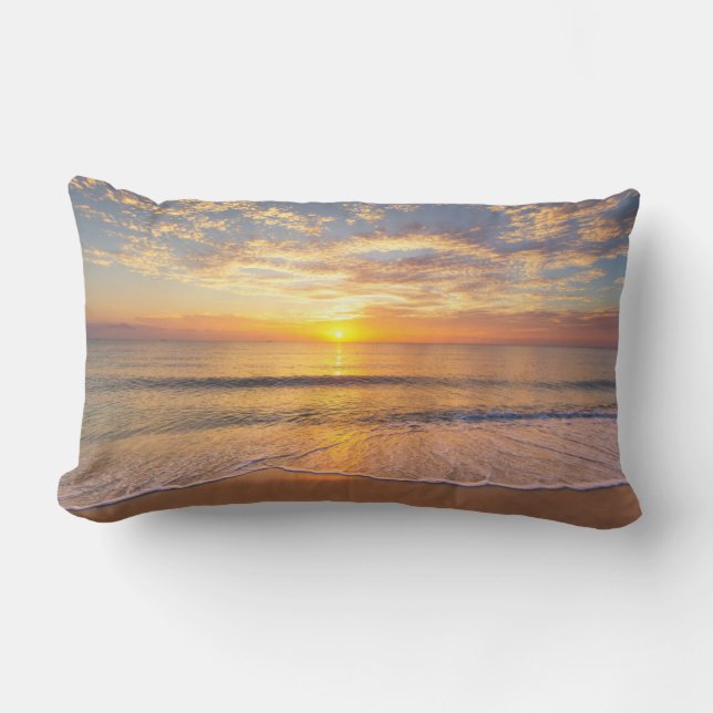 The Morning Sun at Seaside Lumbar Pillow (Front)