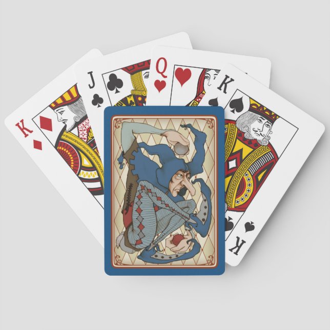 The Morose Jester Playing Cards Blue Grey (Back)