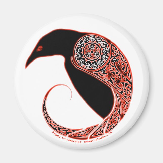 The Morrigan Raven Celtic knotwork magnets (Front)