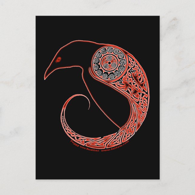 The Morrigan Raven Celtic postcards (Front)