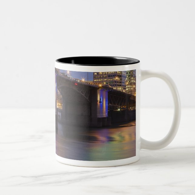 The Morrison bridge over the Willamette river Two-Tone Coffee Mug (Right)