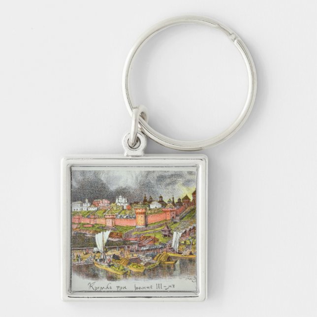 The Moscow Kremlin in the time of Tsar Ivan III Keychain (Front)