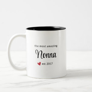 The Most Amazing Nonna Est Date Photo Gift Two-Tone Coffee Mug