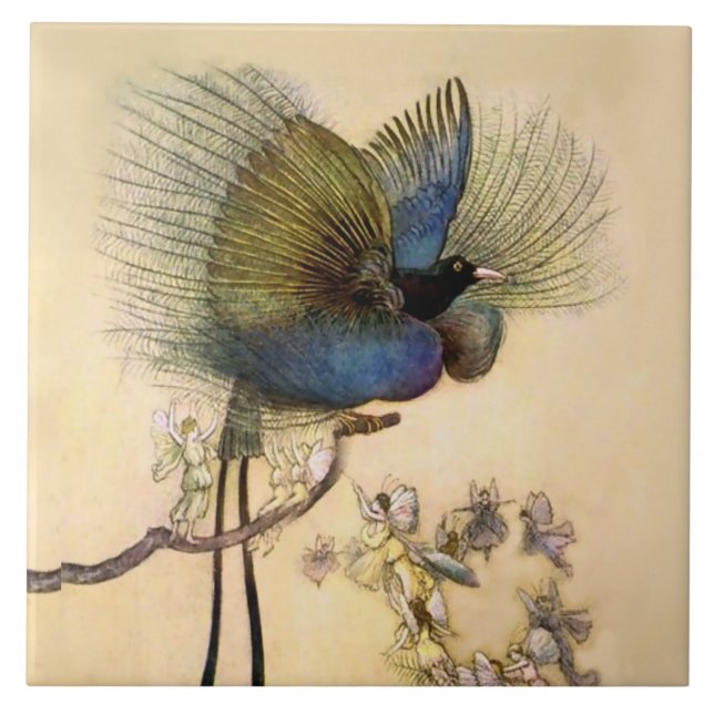 “The Most Beautiful Bird” by Warwick Goble Ceramic Tile (Front)