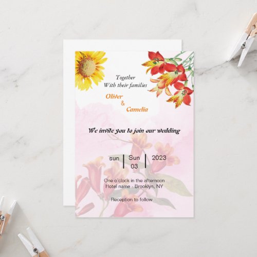 The most beautiful wedding card invitation