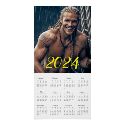 The Most Brutal Macho 2024 Calendar Poster