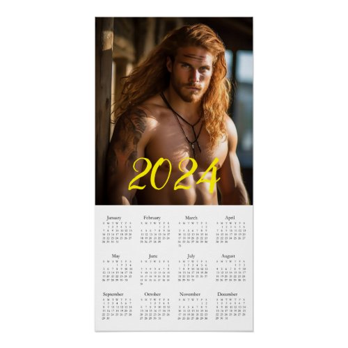 The Most Brutal Macho 2024 Calendar Poster