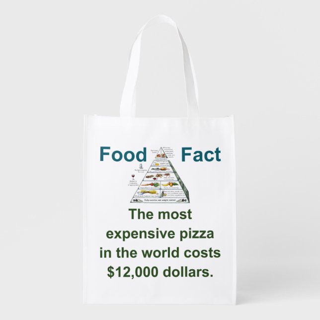 The Most Expensive Pizza - Food Fact Grocery Bag (Front)