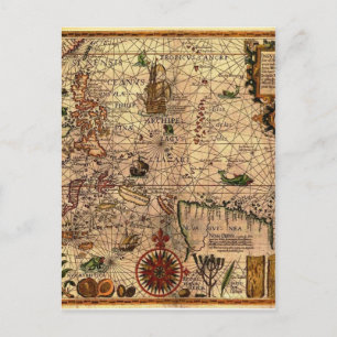 the most important hictoric Southeast Asia Map Postcard