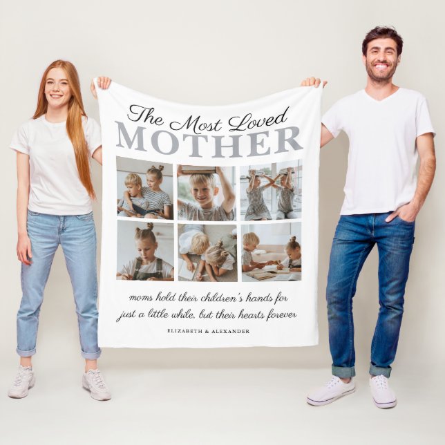 The Most Loved Mother Photo Fleece Blanket (In Situ)