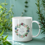 The Most Loved SISTER Ever Floral Wreath Coffee Mug<br><div class="desc">'the most loved SISTER ever' Coffee Mug! Designed with a wreath made up of watercolor hand painted blush pink,  burgundy and blue florals and botanical greenery. All text can be customized and would be perfect for a mother,  sister,  aunt,  bestie or daughter.</div>