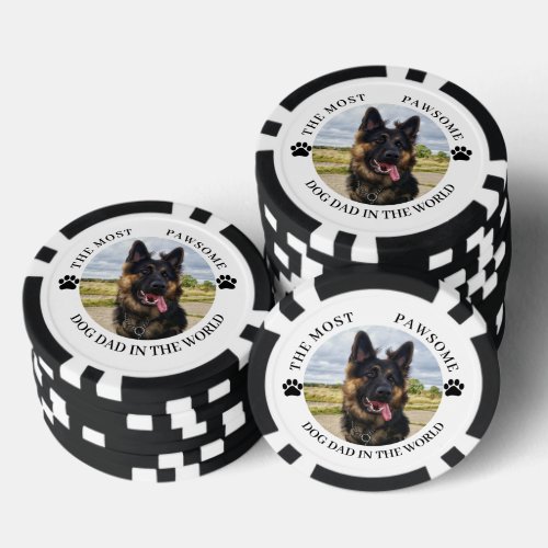 The Most Pawsome Dog Dad  Poker Chips