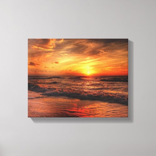 The Most Perfect Sunset at the Beach Canvas Print