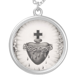 The Most Sacred Heart of Jesus Christ Silver Plated Necklace