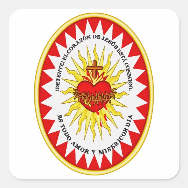 The Most Sacred Heart of Jesus Square Sticker (Front)