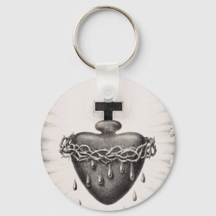 The Most Sacred Heart of Jesus Symbol of Divine  Keychain