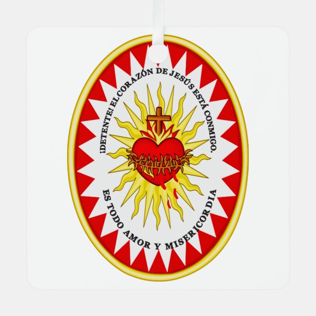 The Most Sacred Heart of Jesus Symbol of Divine  Metal Ornament (Front)