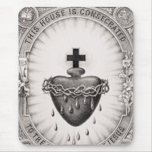 The Most Sacred Heart of Jesus Symbol of Divine Mouse Pad