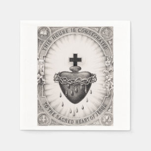 The Most Sacred Heart of Jesus Symbol of Divine  Napkins