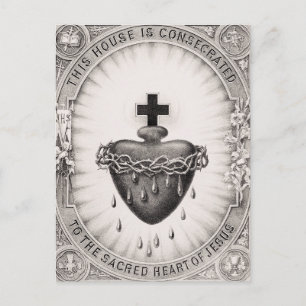 The Most Sacred Heart of Jesus Symbol of Divine Postcard