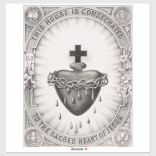 The Most Sacred Heart of Jesus Symbol of Divine Sticker