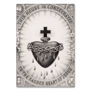 The Most Sacred Heart of Jesus Symbol of Divine  Table Number