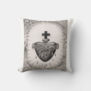 The Most Sacred Heart of Jesus Symbol of Divine  Throw Pillow
