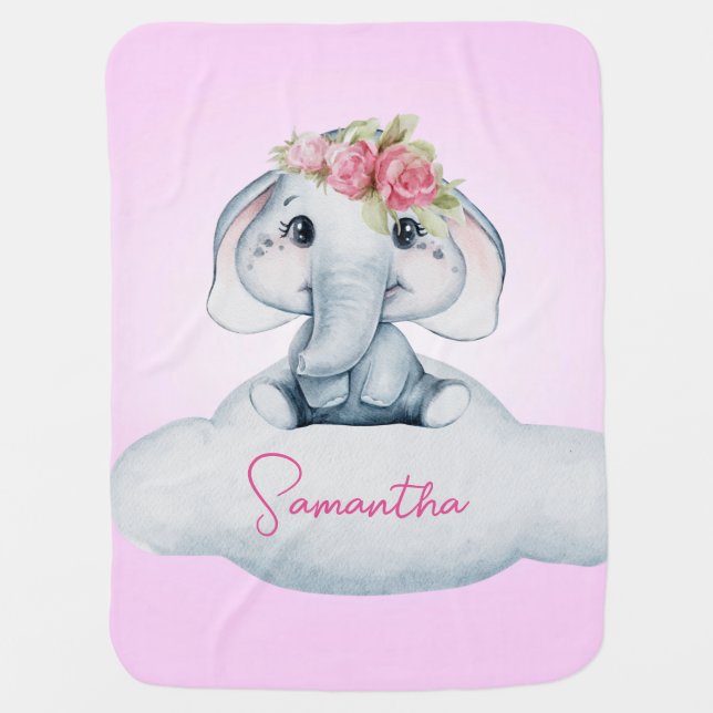 The Most Screamingly Cute Baby Elephant Ever! Blanket (Front)