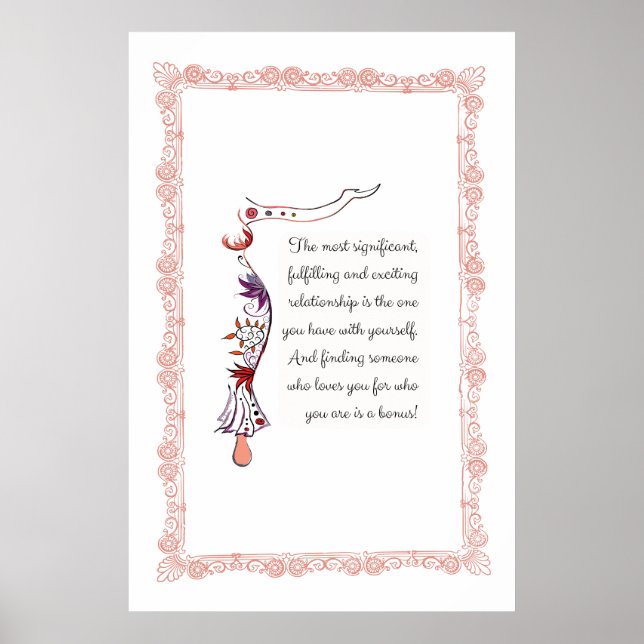 The most significant relationship elegant quote poster (Front)